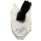 Petit Posh Body Giromanica Tinta Unita con Tulle per Bambina GFJS25073BD BIANCO/NERO PETIT POSH 