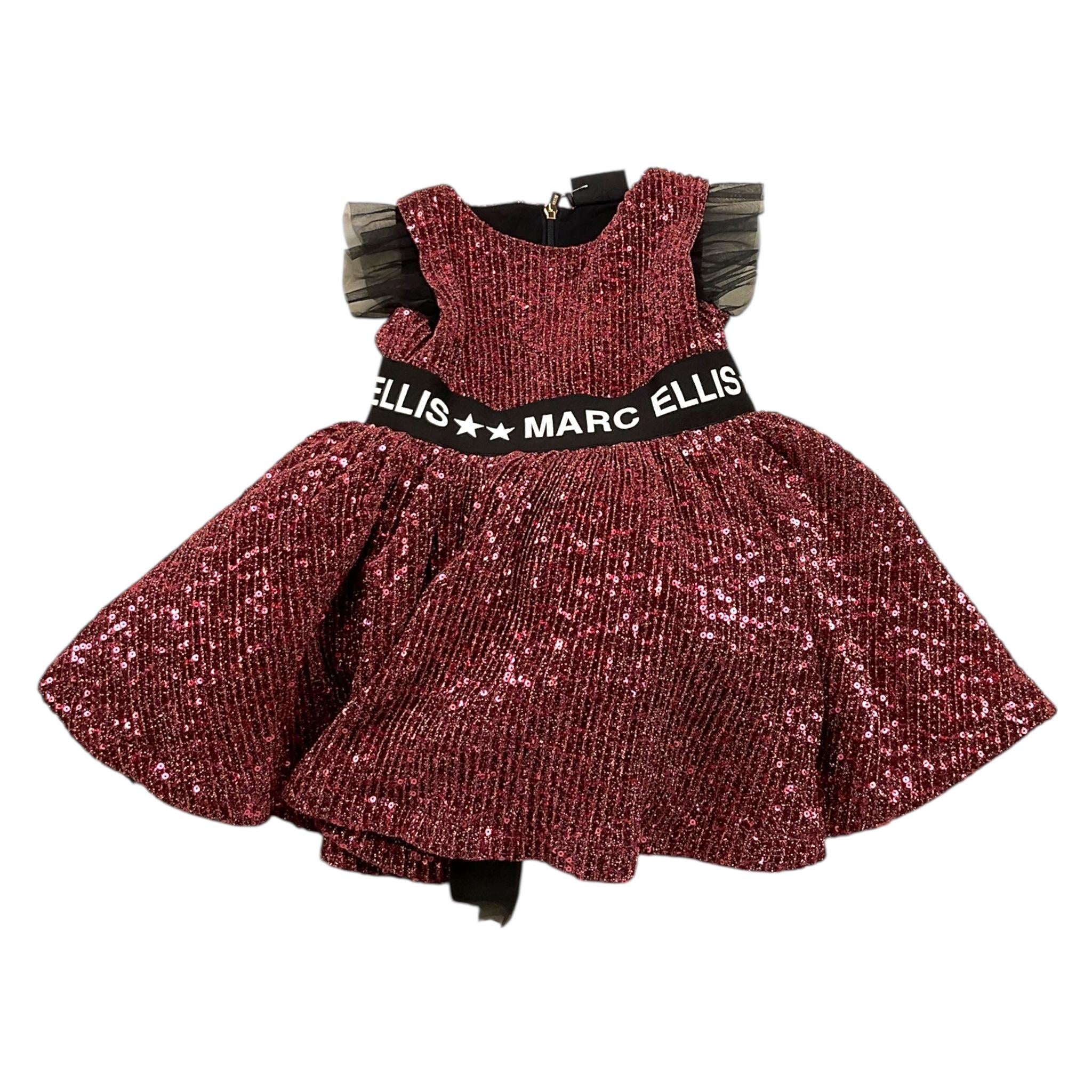 MARC ELLIS abito giromanica tinta unita paillettato Fuxia per Neonata JMNDR15795 FUXIA MARC ELLIS 
