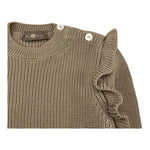 LITTLE BEAR maglia girocollo tinta unita cn rouches Fango per Neonata 5141N FANGO LITTLE BEAR 