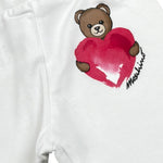 Moschino Leggins Tinta Unita con Stampa per Neonata MIP032 BIANCO MOSCHINO 