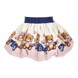 MONNALISA gonna tinta unita con stampa Bianco per Neonata 31D702 BIANCO MONNALISA 