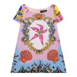 Versace Abito Mezza Manica Stampa Fantasia Multicolor Per Bambina