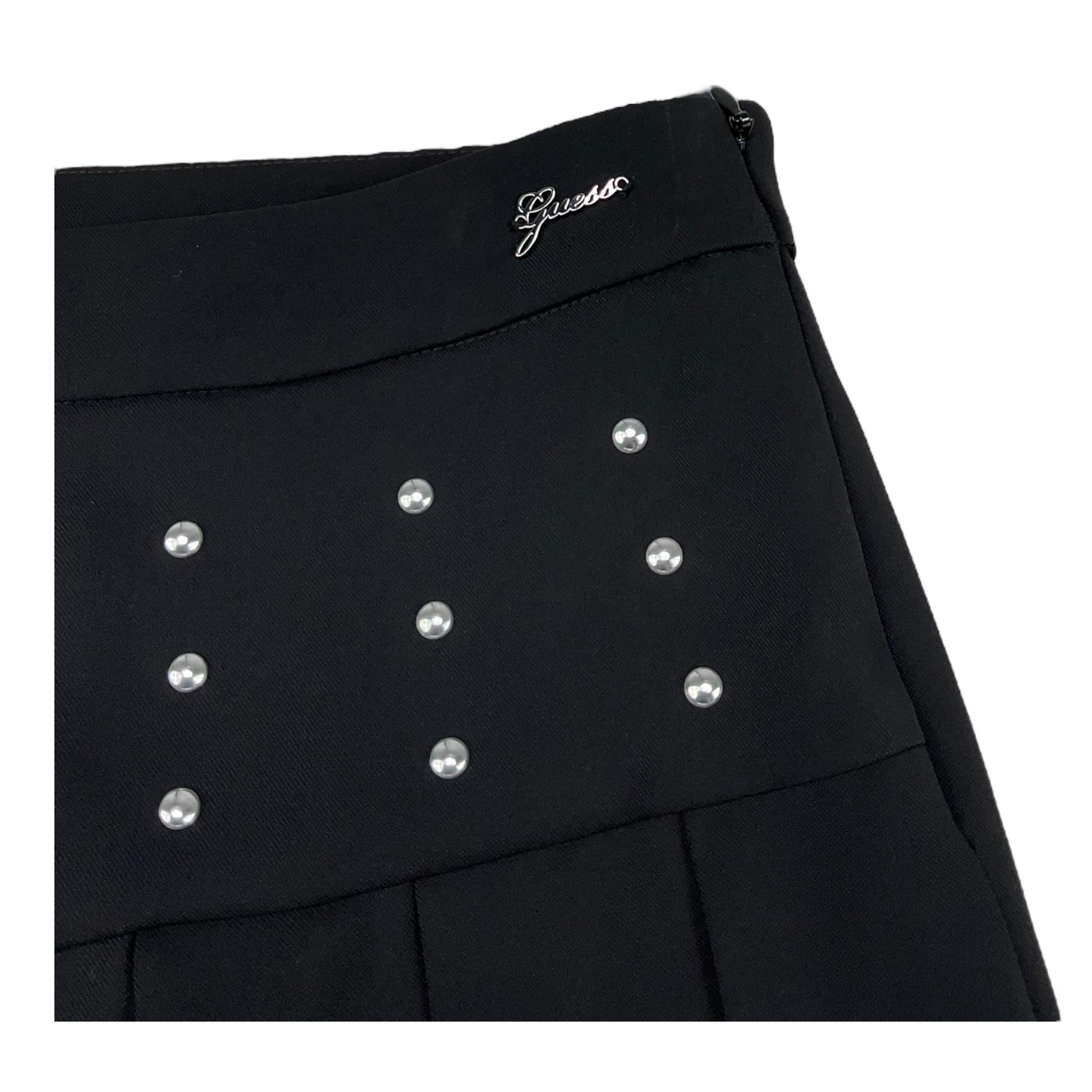 Guess Pantalone Tinta Unita con Applicazioni Modello Palazzo per Bambina J5RB00WGUL0 NERO GUESS 