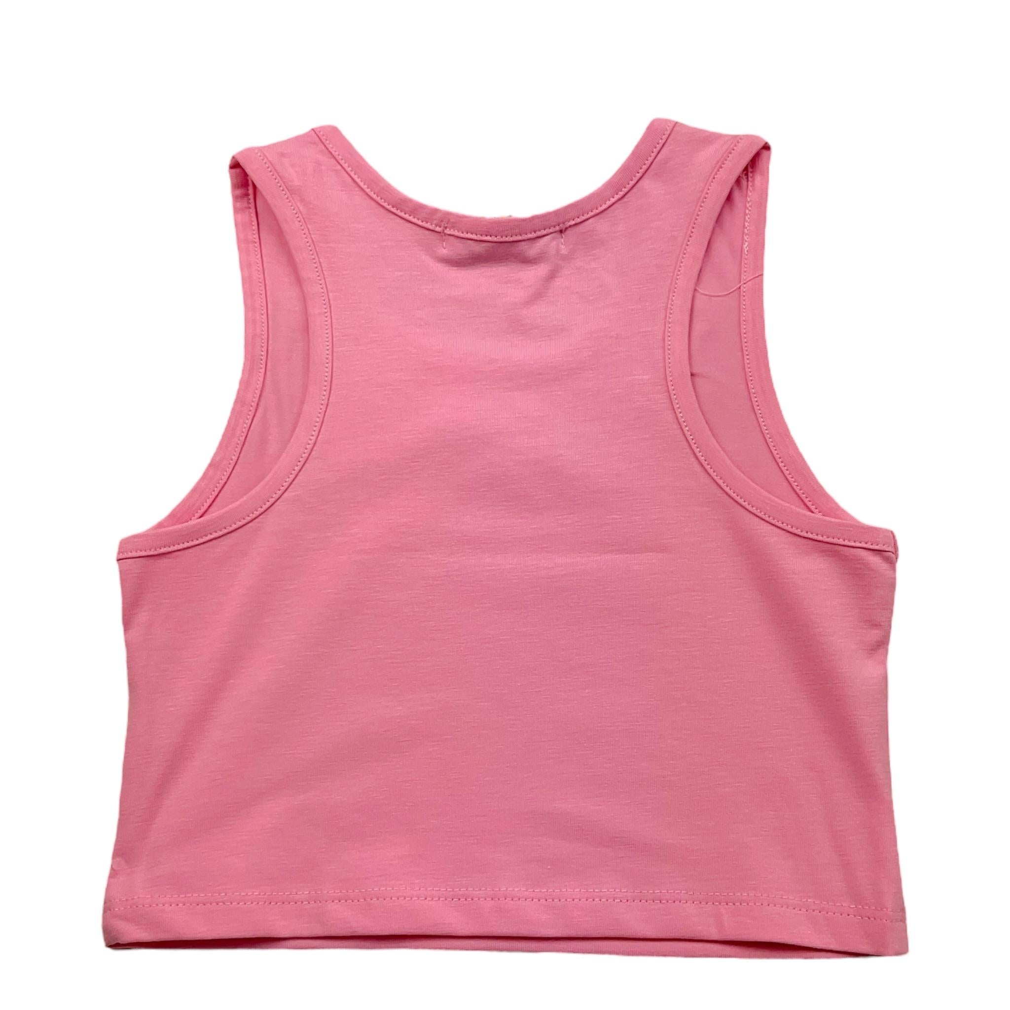 Mousse Canotta Girocollo Tinta Unita con Stampa per Bambina SKTC377P ROSA MOUSSE 