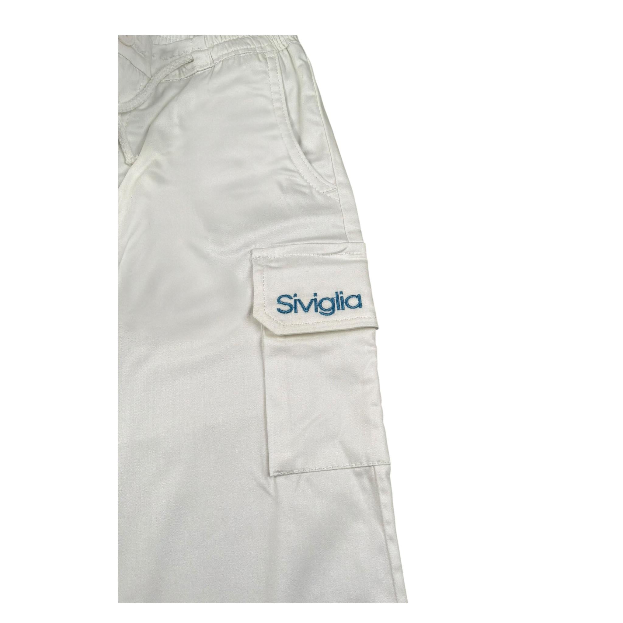 Siviglia Pantalone Tinta Unita con Elastico In Vita per Bambino SVJPT17239 BIANCO SIVIGLIA 