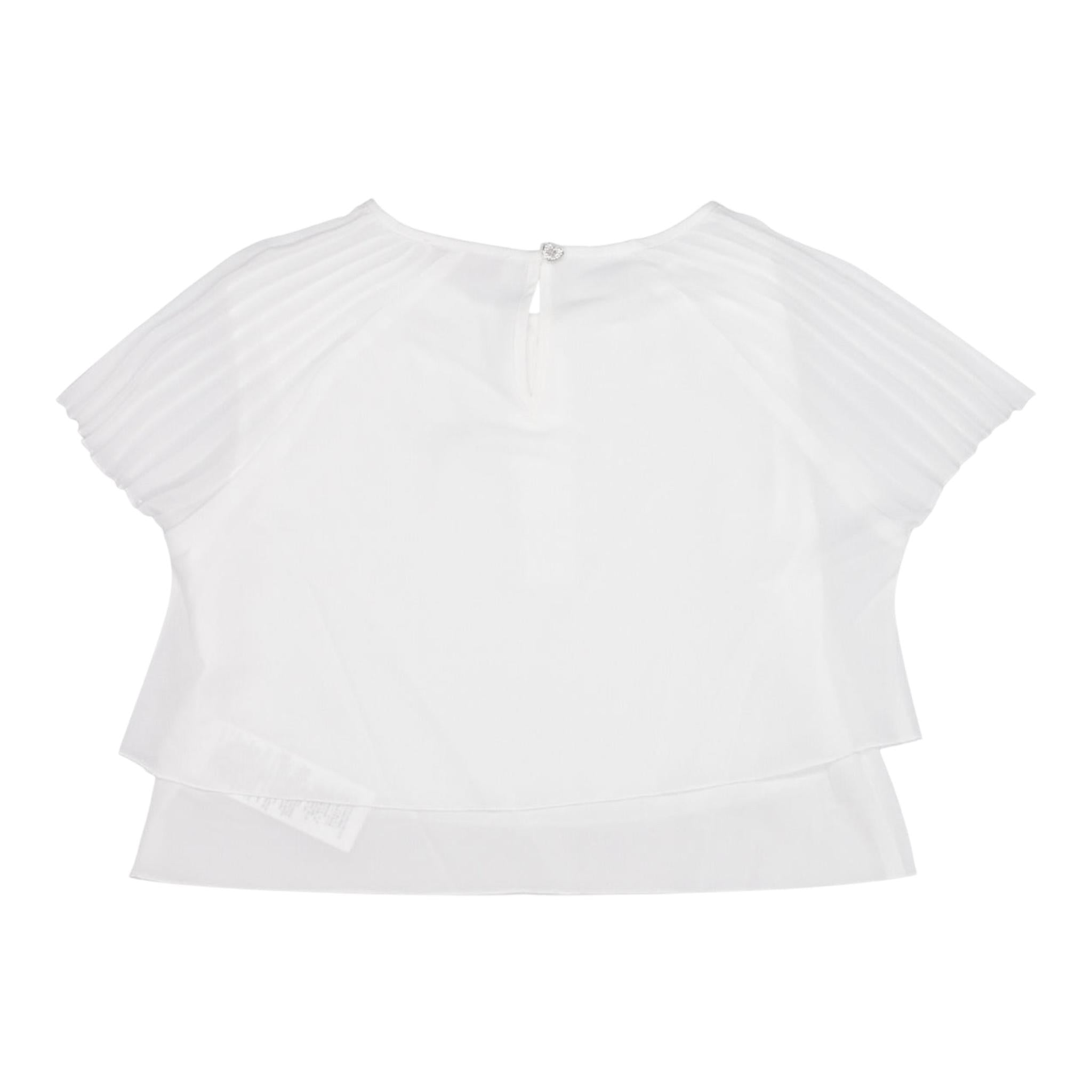 Monnalisa Camicia Mezza Manica Tinta Unita per Bambina 79E610 BIANCO MONNALISA 