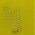 Liu Jo T-Shirt Girocollo Tinta Unita con Brillantini per Bambina GA5119 GIALLO FLUO LIU JO 