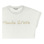 Manila Grace T-Shirt Tinta Unita con Stampa per Bambina 250TMJS25 BIANCO MANILA GRACE 