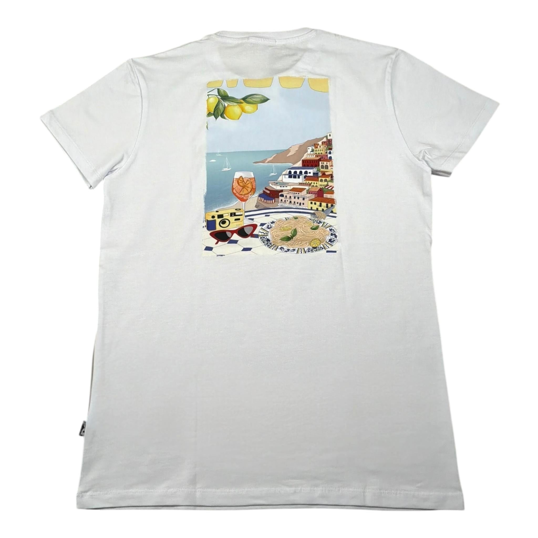 Daniele Alessandrini T-Shirt Girocollo Tinta Unita con Stampa per Bambino 1236M00228 BIANCO DANIELE ALESSANDRINI 