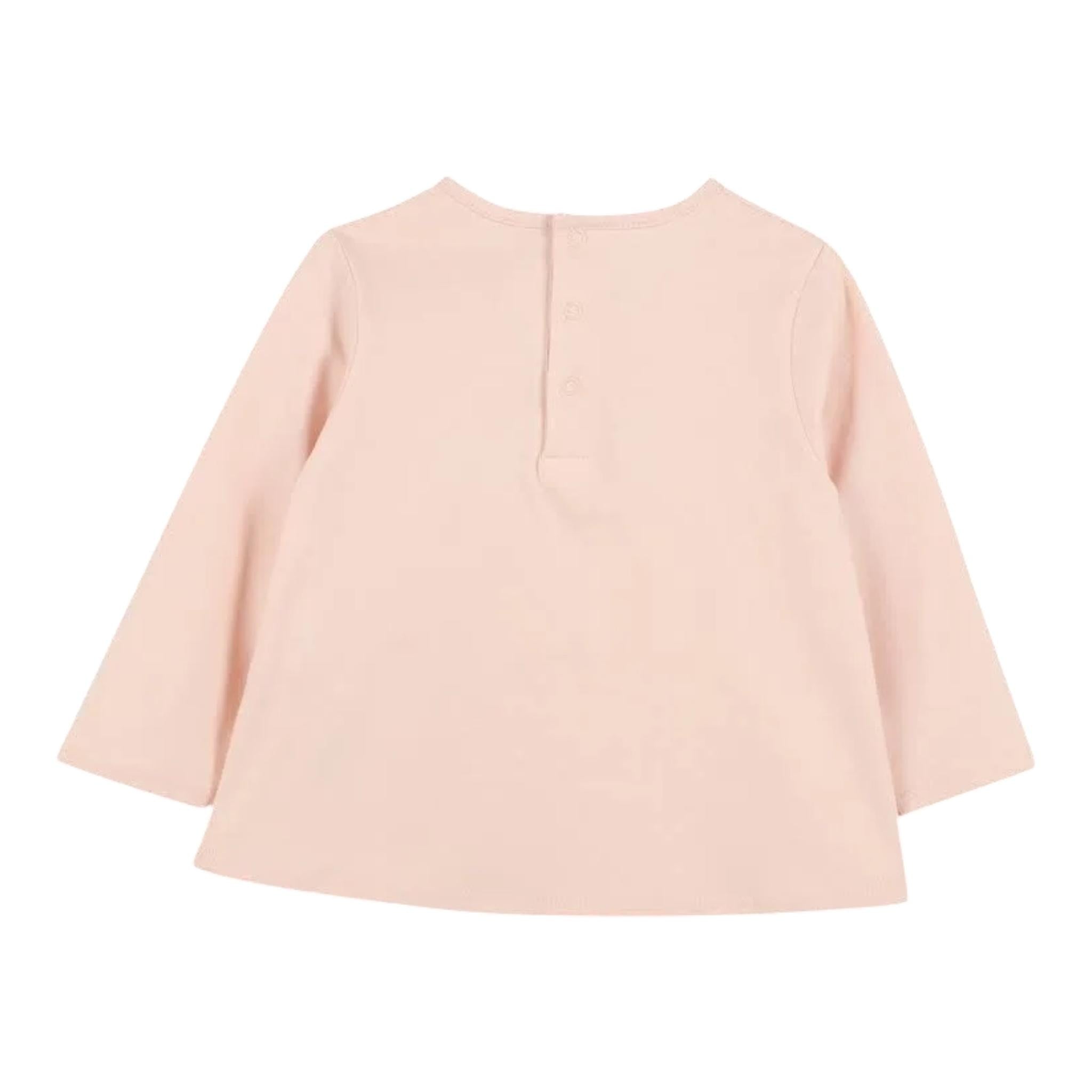 CHLOE' shirt girocollo tinta unita cn logo Rosa per Neonata C05450 ROSA CHLOE' 
