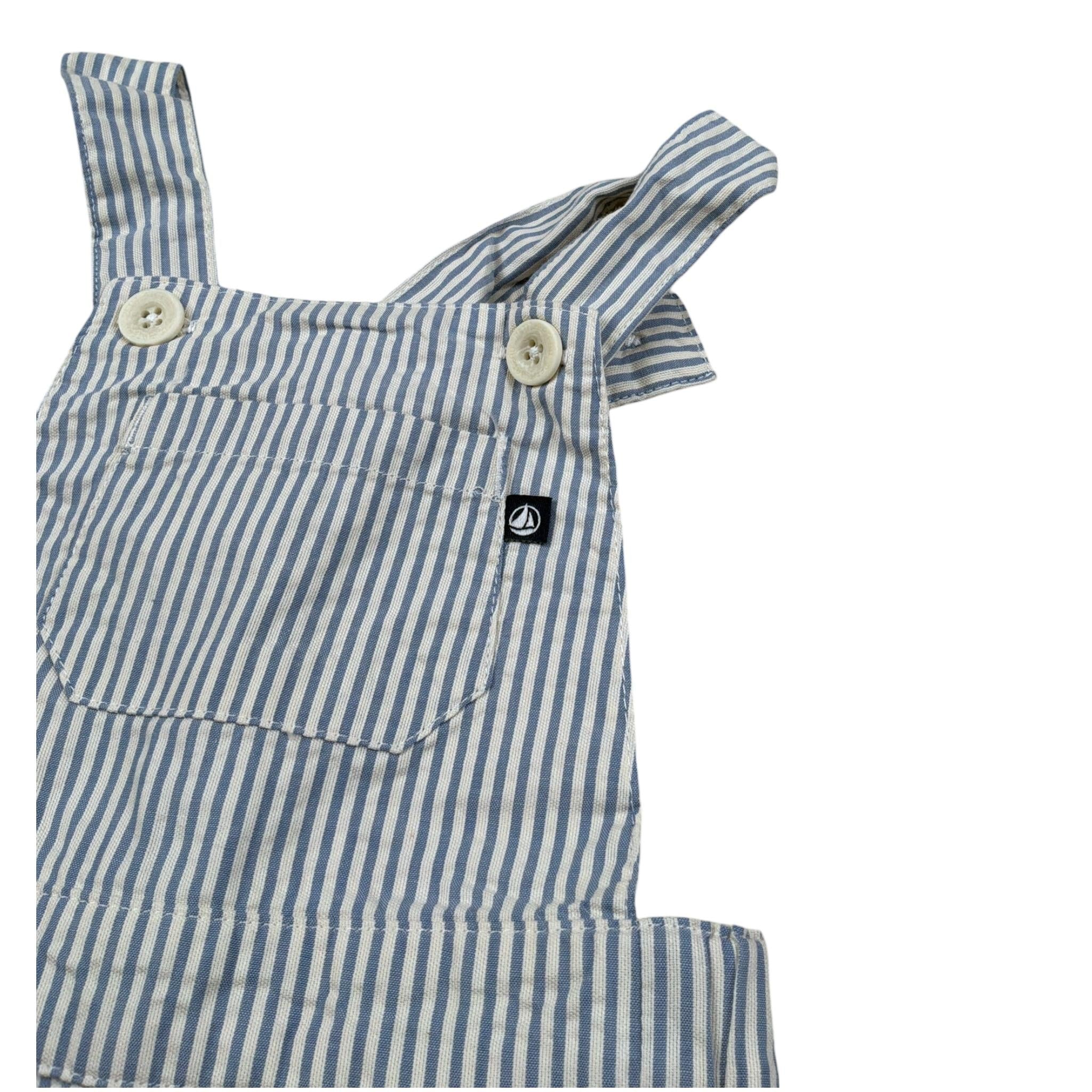 Petit Bateau Salopette Fantasia Righe Bianco per Neonato A09J BIANCO PETIT BATEAU 