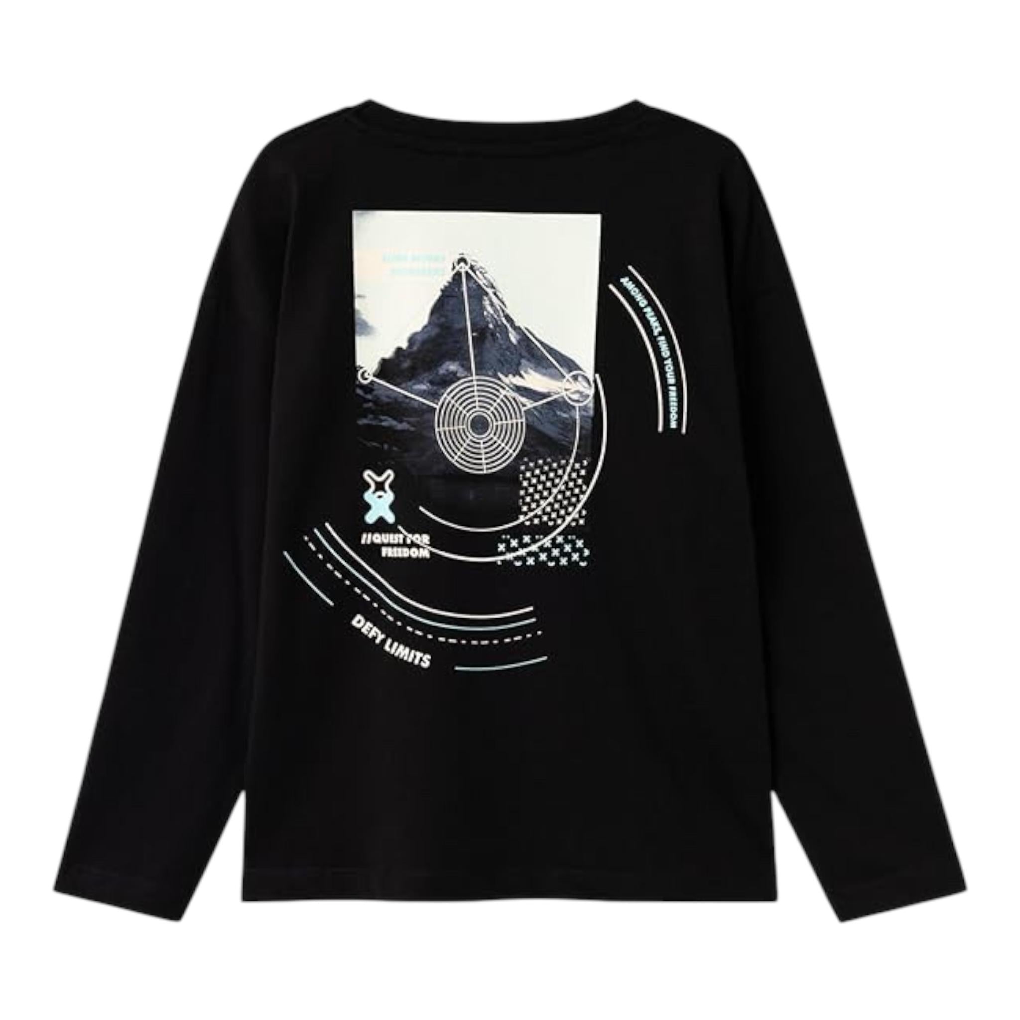 NAME.IT shirt girocollo tinta unia con stampa in contrasto Nero per Bambino 13234047 NERO NAME.IT 