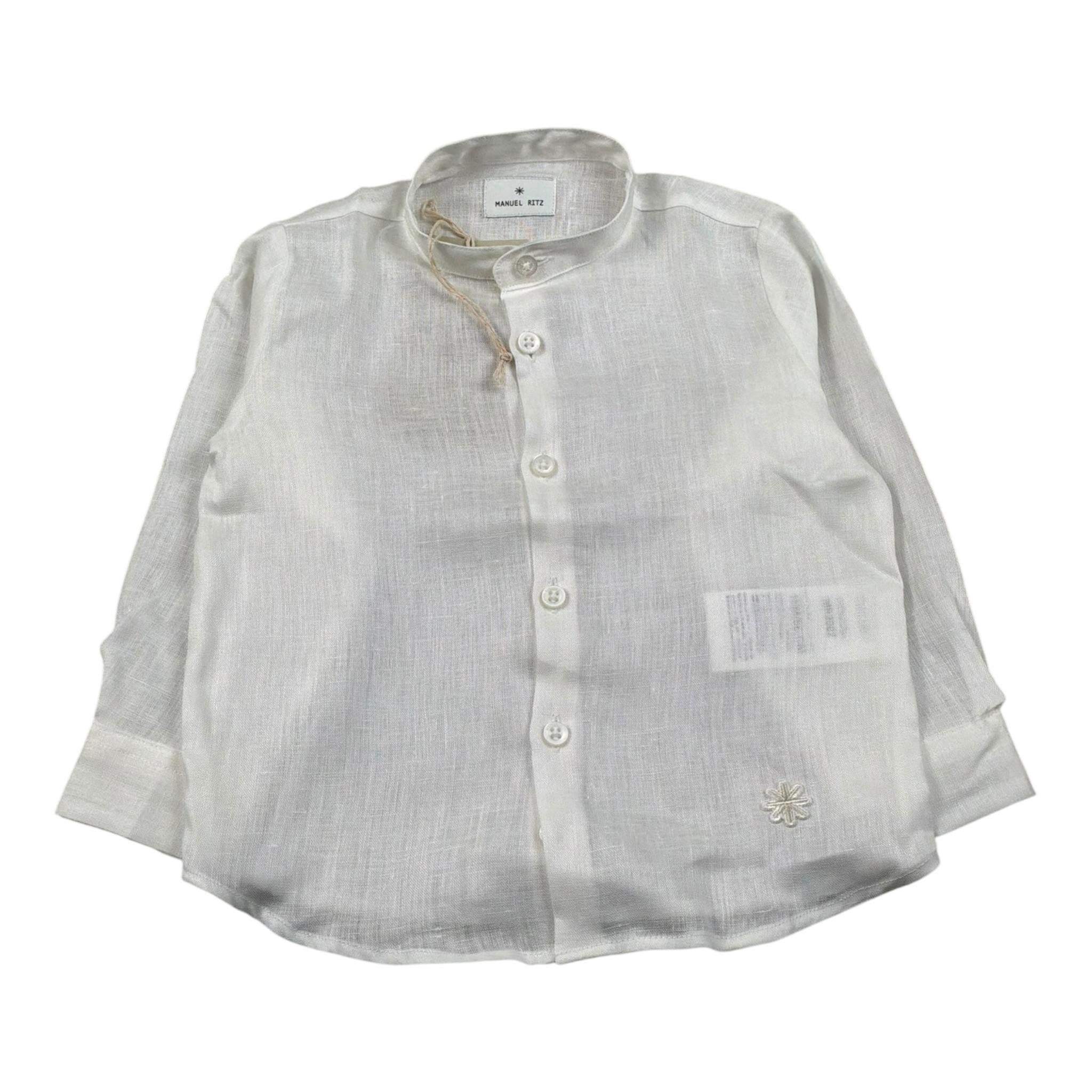 Manuel Ritz Camicia Collo Coreano Tinta Uita Bianco per Neonato MR2033N BIANCO MANUEL RITZ 
