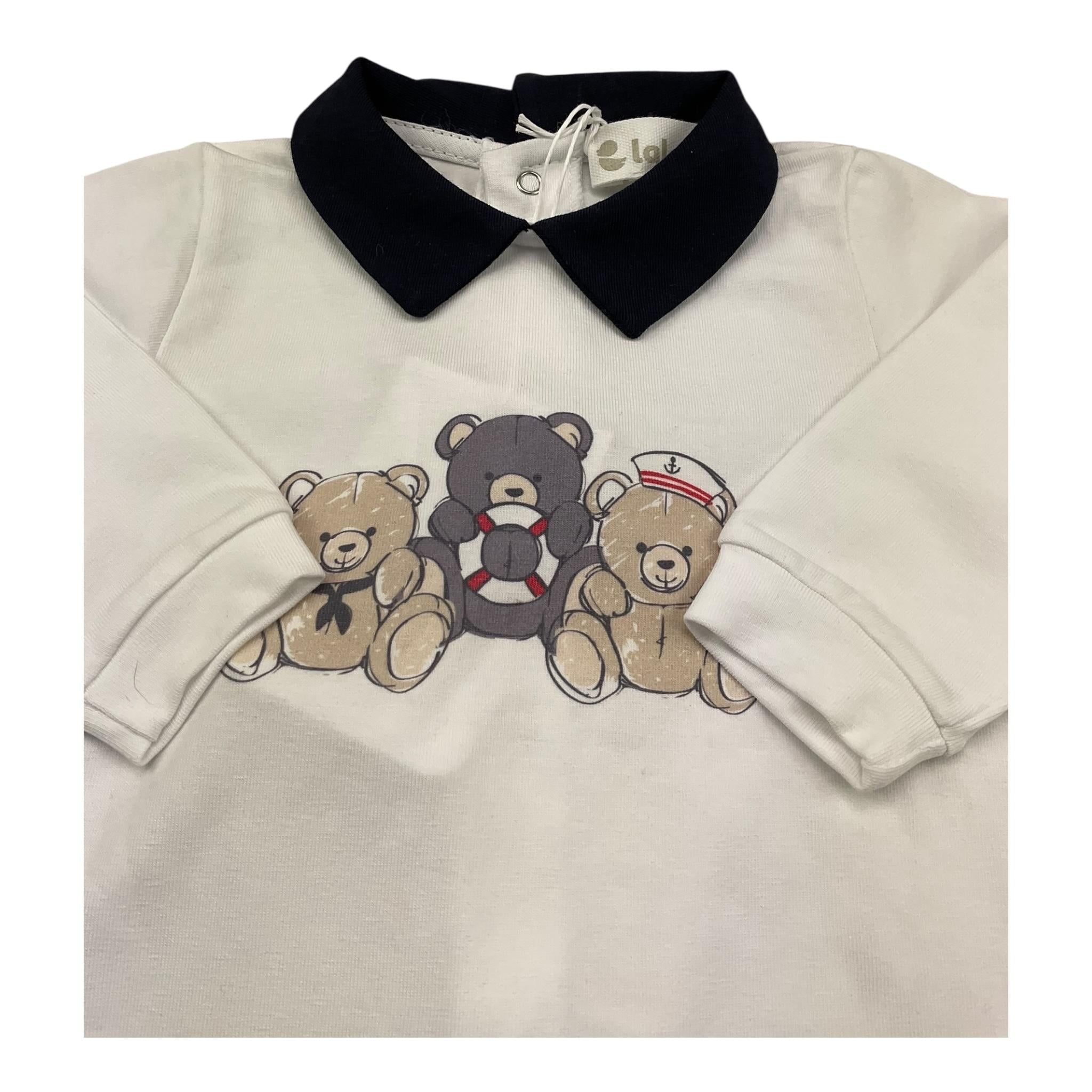 Lalalu' Tutina Manica Lunga Tinta Unita con Stampa per Neonato TJL7P BIANCO LALALU' 