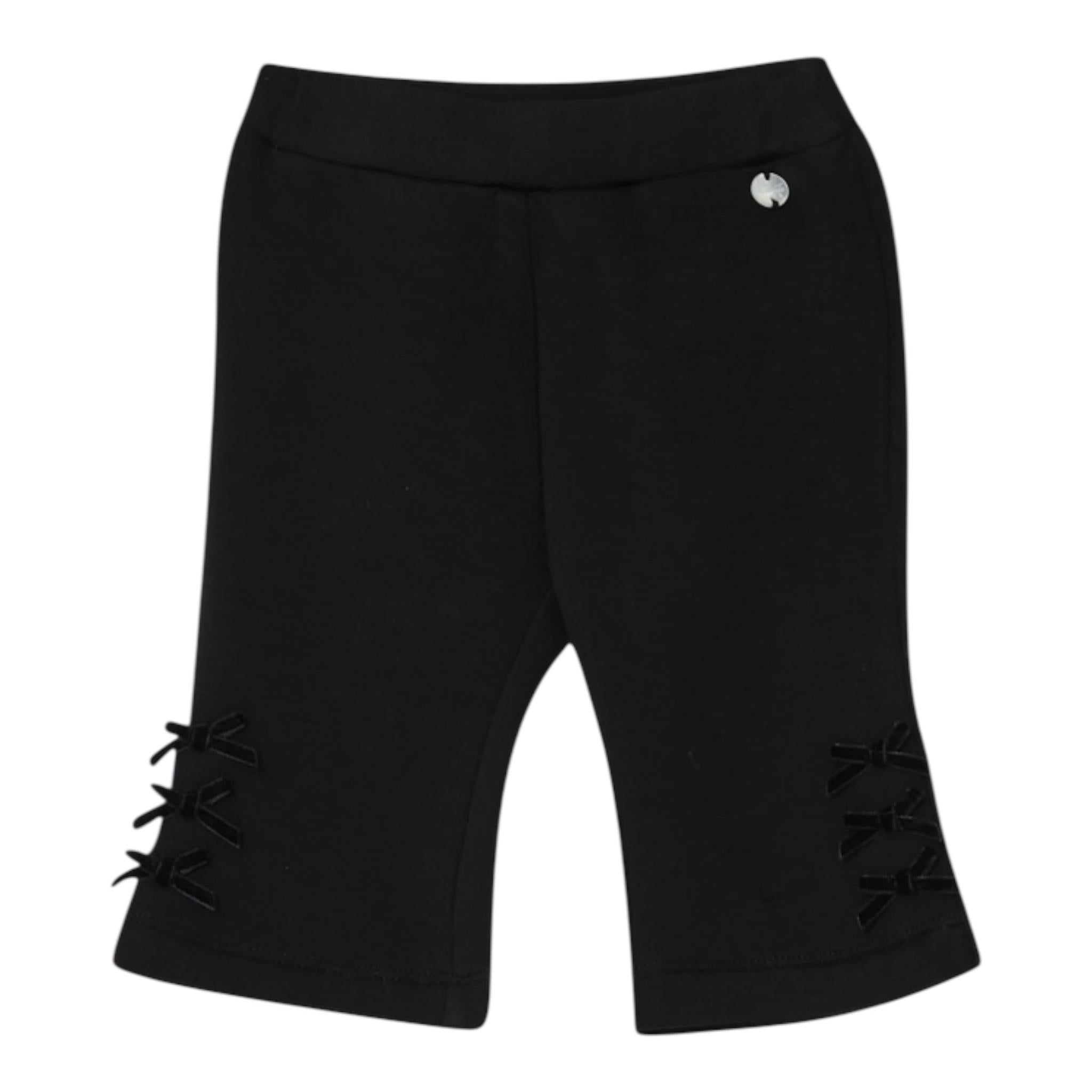 LIU JO pantalone tinta unita con fiocchi Nero per Neonata HF4085 NERO LIU JO 