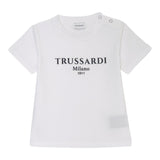 Trussardi T-Shirt Girocollo Tinta Unita con Stampa per Neonato TIP25011TSXXX BIANCO TRUSSARDI 