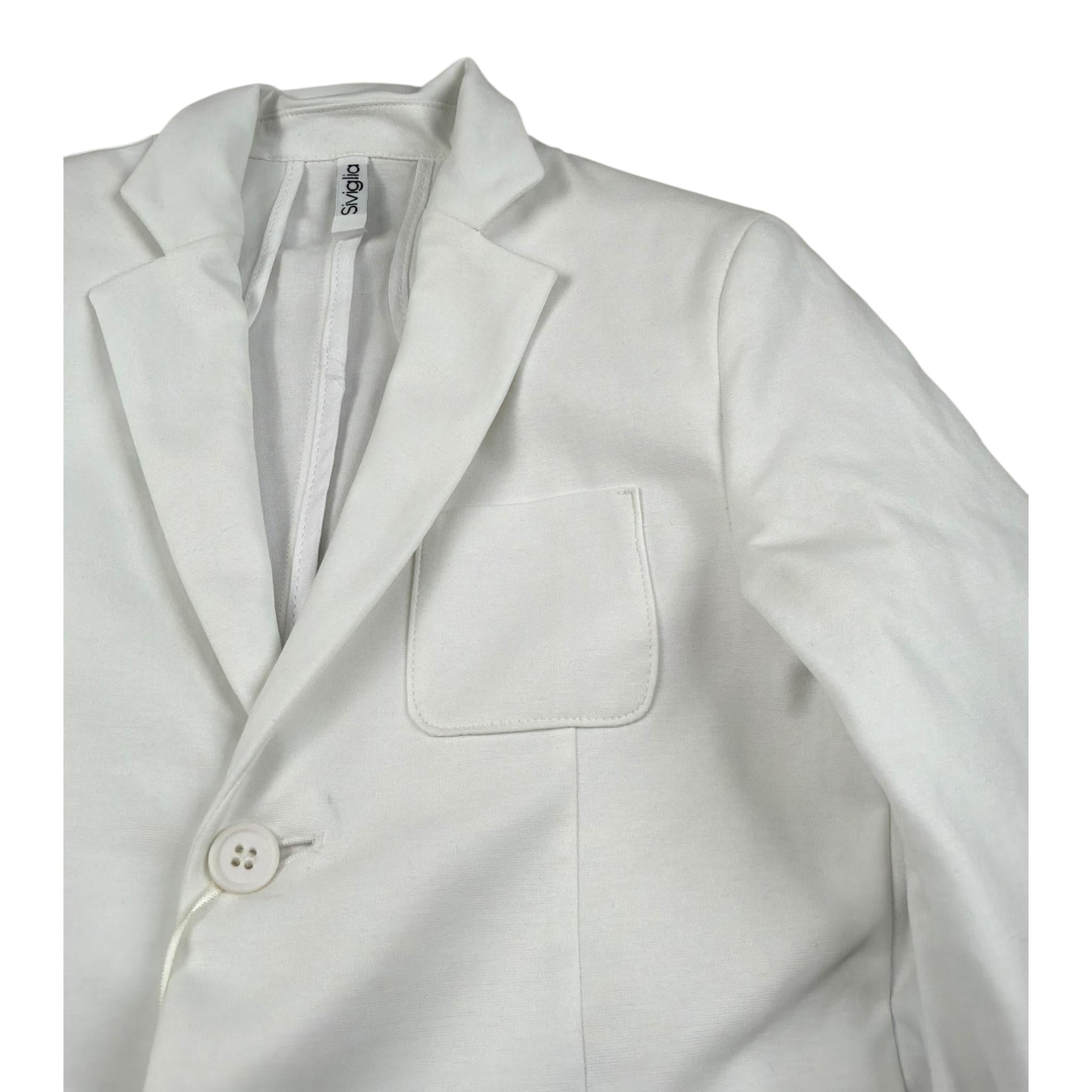 John Richmond Giacca Tinta Unita Monopetto per Bambino SVJJK17188 BIANCO JOHN RICHMOND 