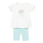 Liu Jo Completo 2 Pezzi T-Shirt-Leggins per Neonata HA5061 BIANCO/VERDE ACQUA LIU JO 