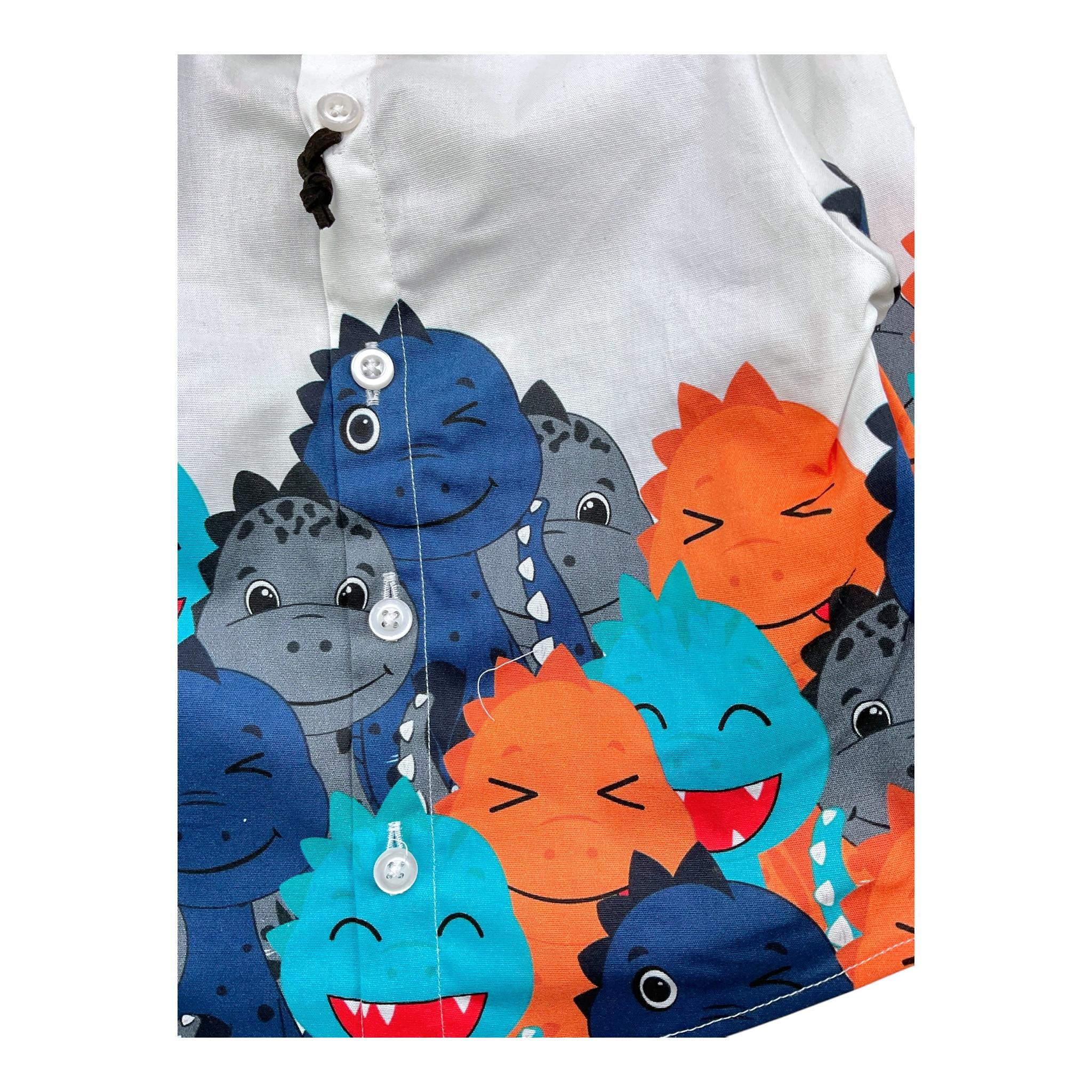 DANIELE ALESSANDRINI camicia tinta unita con stampa Bianco per Neonato 1291C00005 BIANCO DANIELE ALESSANDRINI 