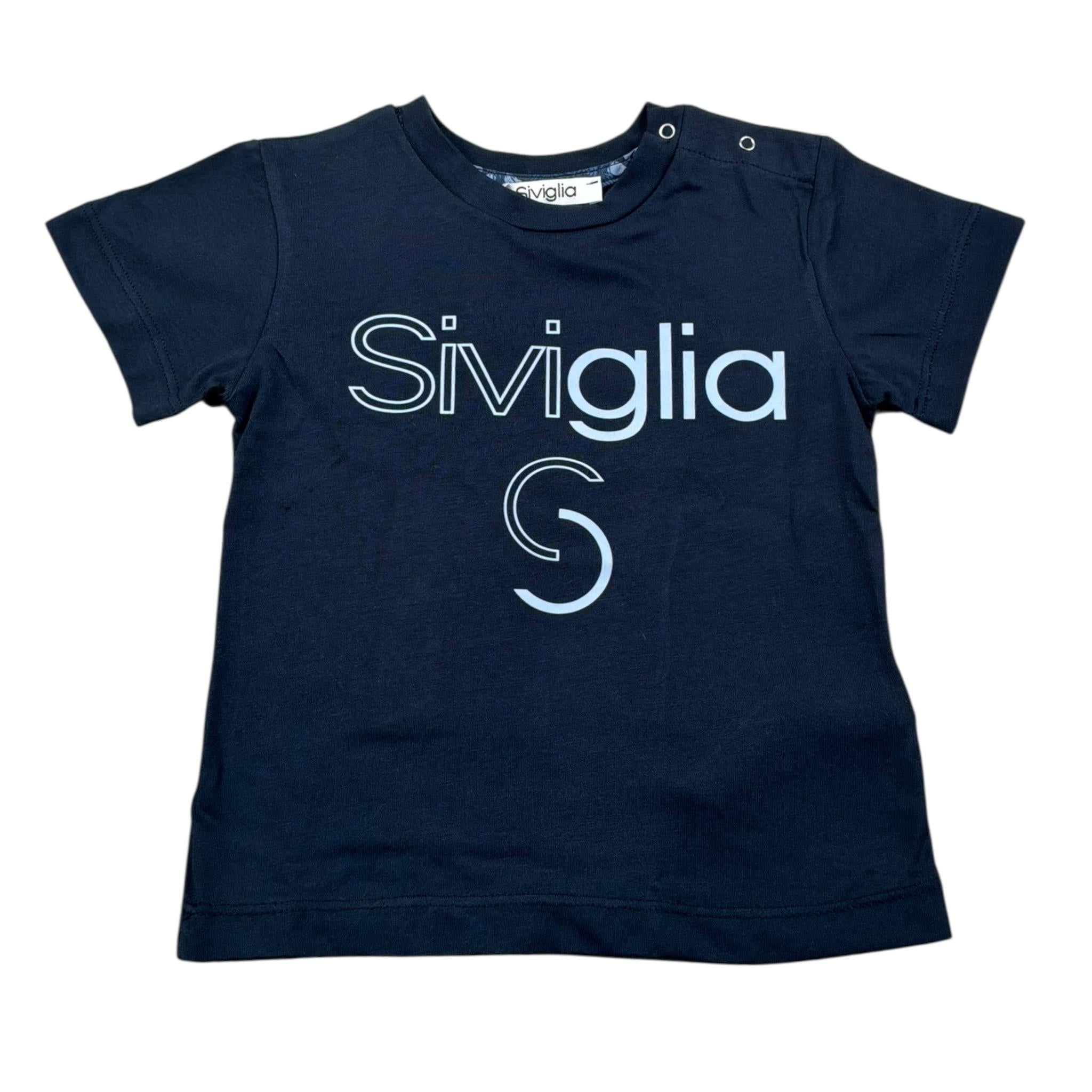 Siviglia T-Shirt Girocollo Tinta Unita con Stampa per Bambino SWVNTS17286J BLU SIVIGLIA 