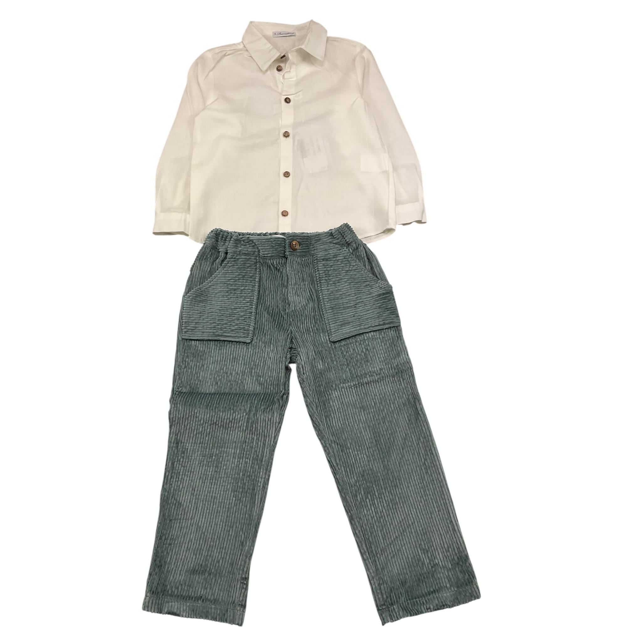 BARCELLINO completo 2 pezzi camicia-pantalone Bianco/verde per Bambino 115406J BIANCO/VRDE BARCELLINO 