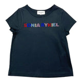 Sonia Rykiel T-Shirt Tinta Unita Girocollo Con Brillantini Nero Per Bambina
