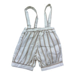 Manuel & Frank Salopette Tinta Unita con Fantasia A Righe per Neonato MF2483I BIANCO/BEIGE MANUEL & FRANK 