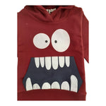 EMC felpa chiusa con cappuccio tinta unita con stapa in contrasto Bordeaux per Bambino CE2985 BORDEAUX EMC 