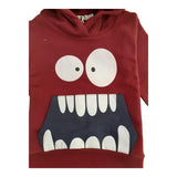 EMC felpa chiusa con cappuccio tinta unita con stapa in contrasto Bordeaux per Bambino CE2985 BORDEAUX EMC 