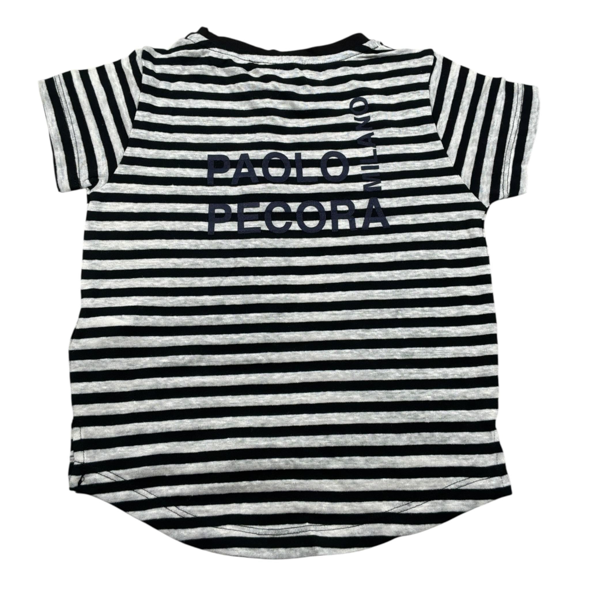 Paolo Pecora T-Shirt Fantasia A Righe Nero per Bambino PP2214 NERO PAOLO PECORA 