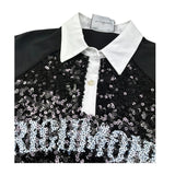 John Richmond Abito Mezza Manica Tinta Unita Paillettato per Bambina RGP26046VE NERO JOHN RICHMOND 