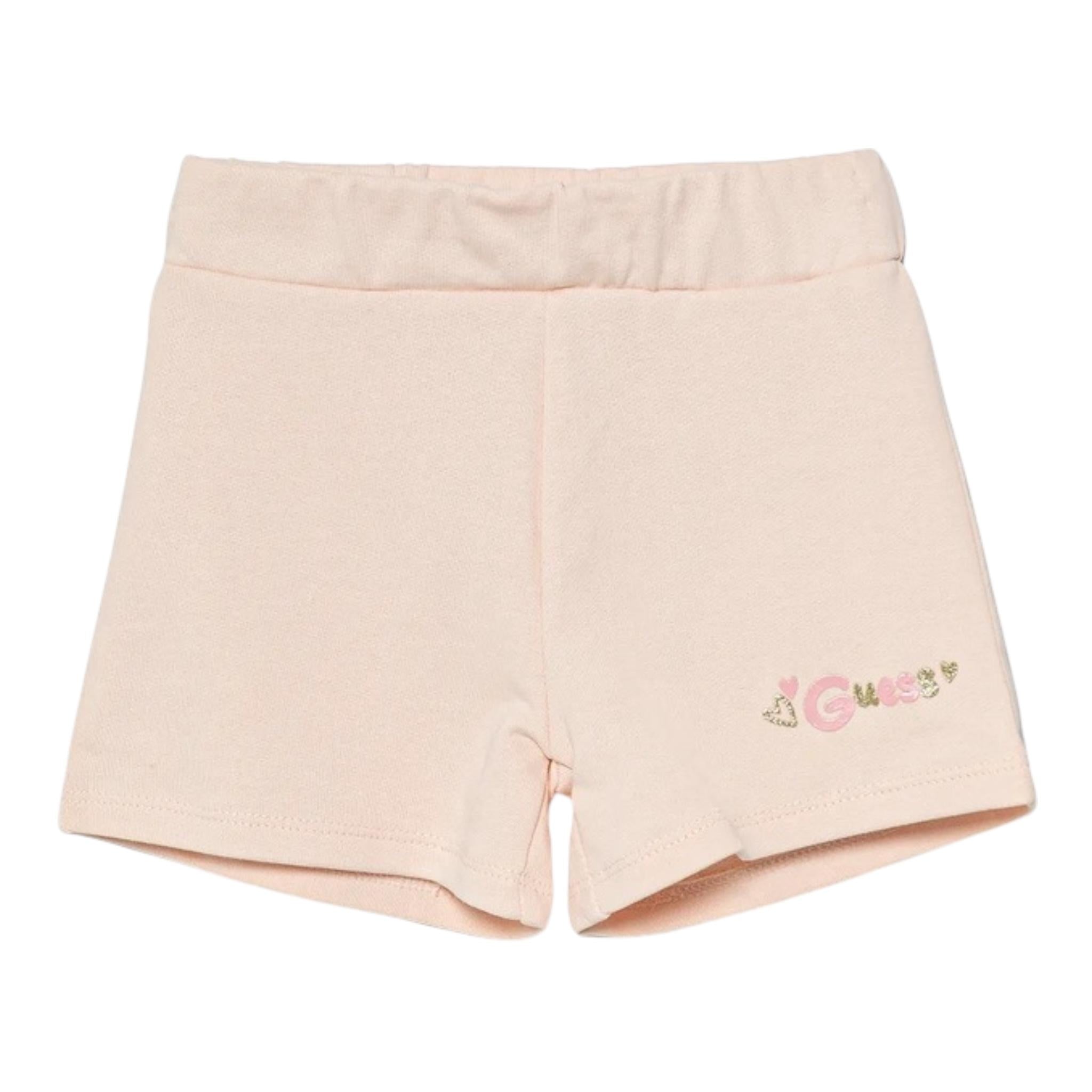 Guess Short In Tuta Tinta Unita con Logo per Neonata K5GD08KA6R4NX ROSA GUESS 