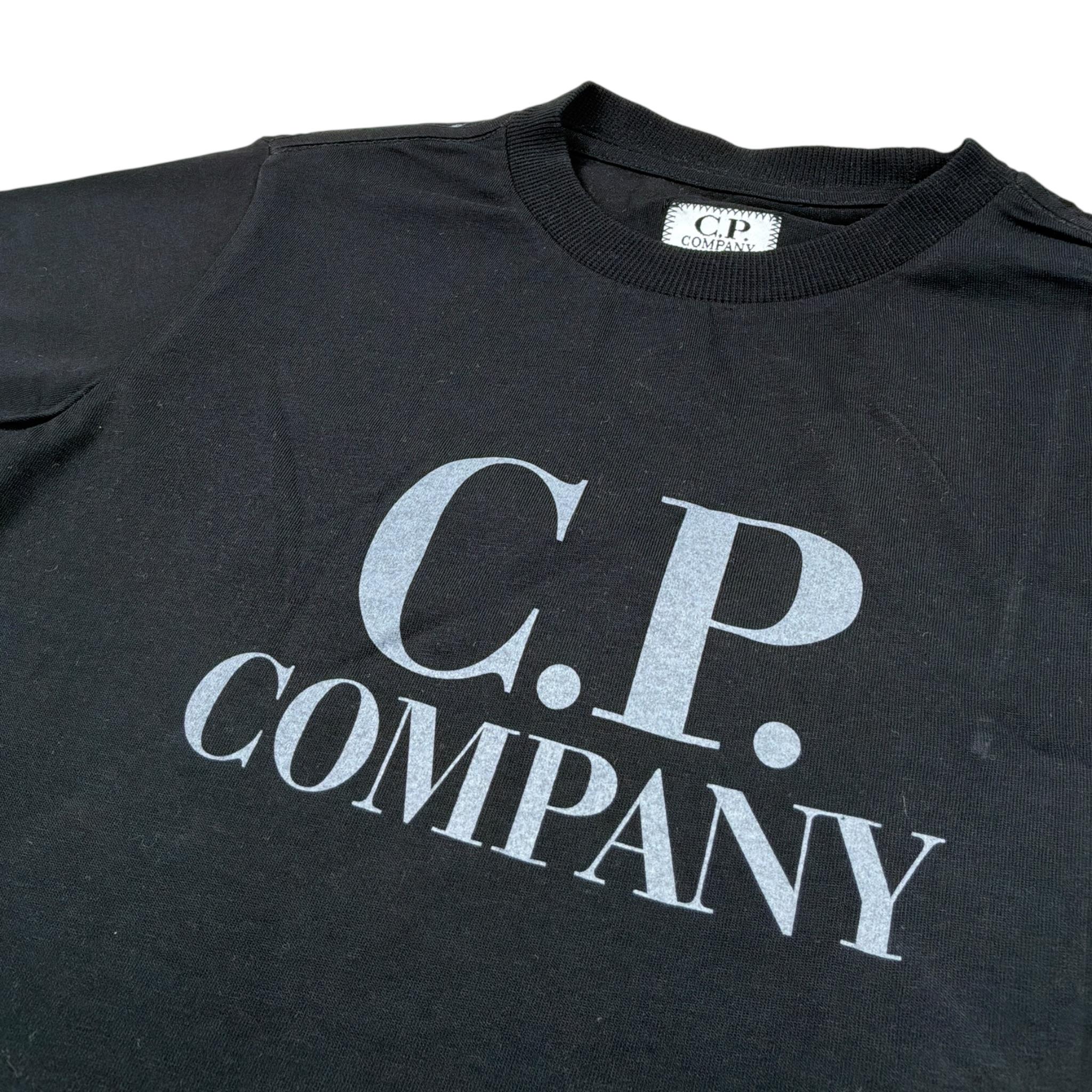 C.P. Company T-Shirt Girocollo tinta unita con Stampa Nero per Bambino CUM006 NERO C.P. COMPANY 