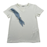 M+E' T-Shirt tinta unita con Foulard Panna per Bambino UEM0528 PANNA M+E' 