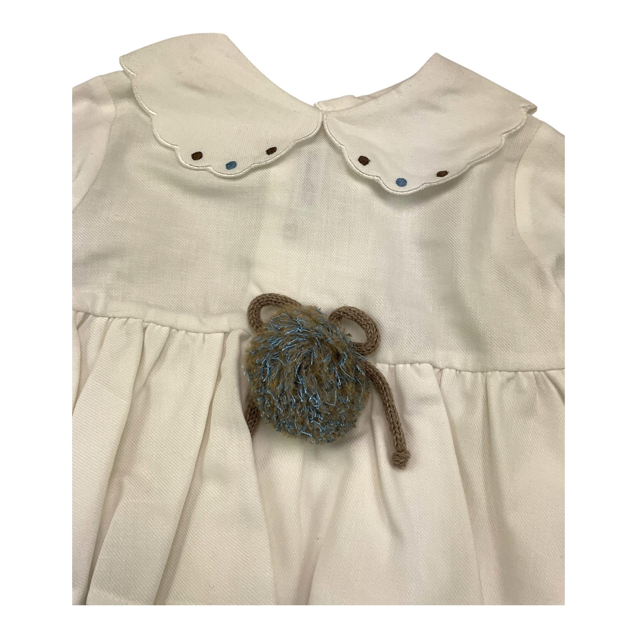 BARCELLINO completo 2 pezzi camicia-culotte Bianco/marrone per Neonata 105308 BIANCO/MARRONE BARCELLINO 