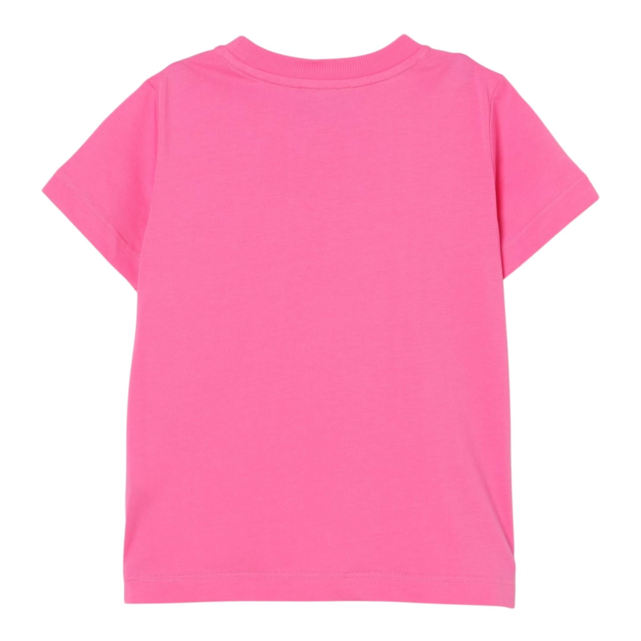 Moschino T-Shirt Girocollo Tinta Unita con Stampa per Neonata MUM04DL ROSA MOSCHINO 