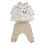 Barcellino Completo 2 Pezzi Shirt-Ghettina Bicolore per Neonata 9418 BIANCO/BEIGE BARCELLINO 