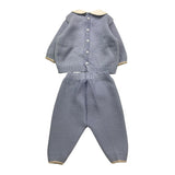 MARLU' completo 2 pezzi maglia-pantalone tinta unita Azzurro per Neonato IF5250 AZZURRO MARLU' 