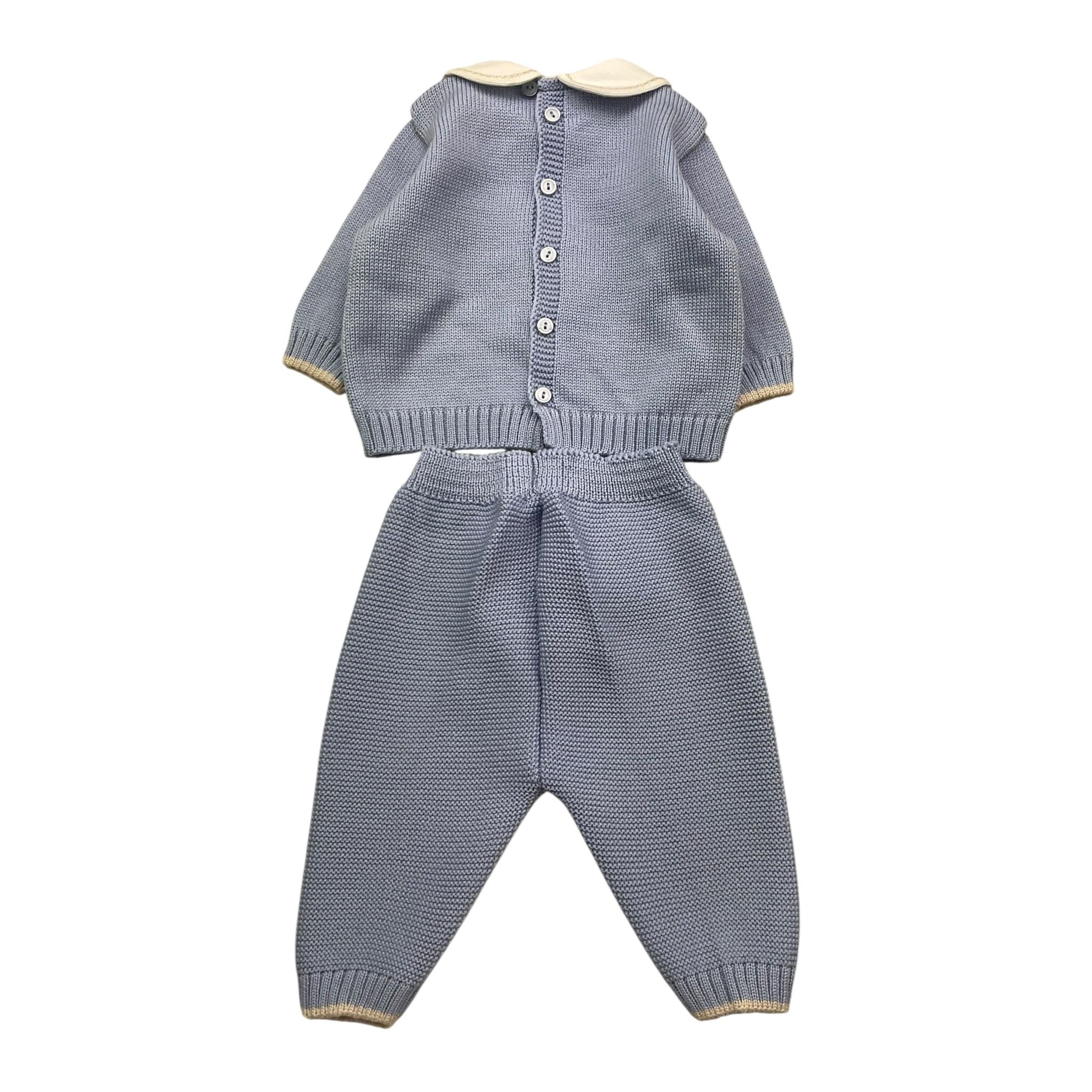 MARLU' completo 2 pezzi maglia-pantalone tinta unita Azzurro per Neonato IF5250 AZZURRO MARLU' 