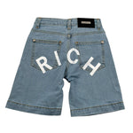 John Richmond Bermuda In Denim Tinta Unita con Logo per Bambino RBP25031BE AZZURRO JOHN RICHMOND 