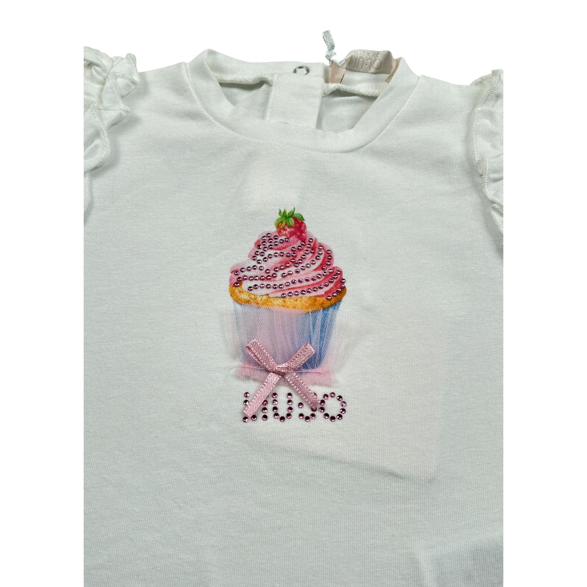 Liu Jo T-Shirt Girocollo tinta unita con Stampa Bianco per Neonata HA4078 BIANCO LIU JO 