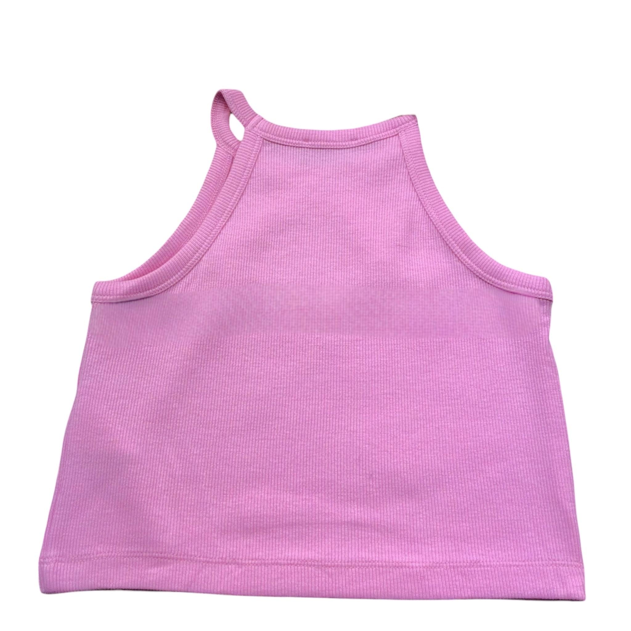 Moschino Canotta Tinta Unita con Stampa per Bambina HDM06Z ROSA MOSCHINO 