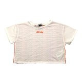 Dixie T-Shirt Girocollo Modello Crop Con Parte Posteriore Ricamata Bianco Per Bambina