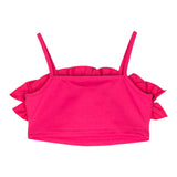 Twinset Top A Bretelline Tinta Unita Con Rouches Fuxia Per Bambina