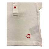 Trussardi Polo Mezza Manica Tinta Unita con Bottoni In Contrasto Panna per Neonato