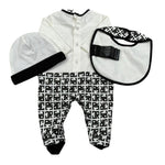 John Richmond Set Tutina-Cappello-Bavette Bicolore per Neonato RLP26001TU NERO JOHN RICHMOND 