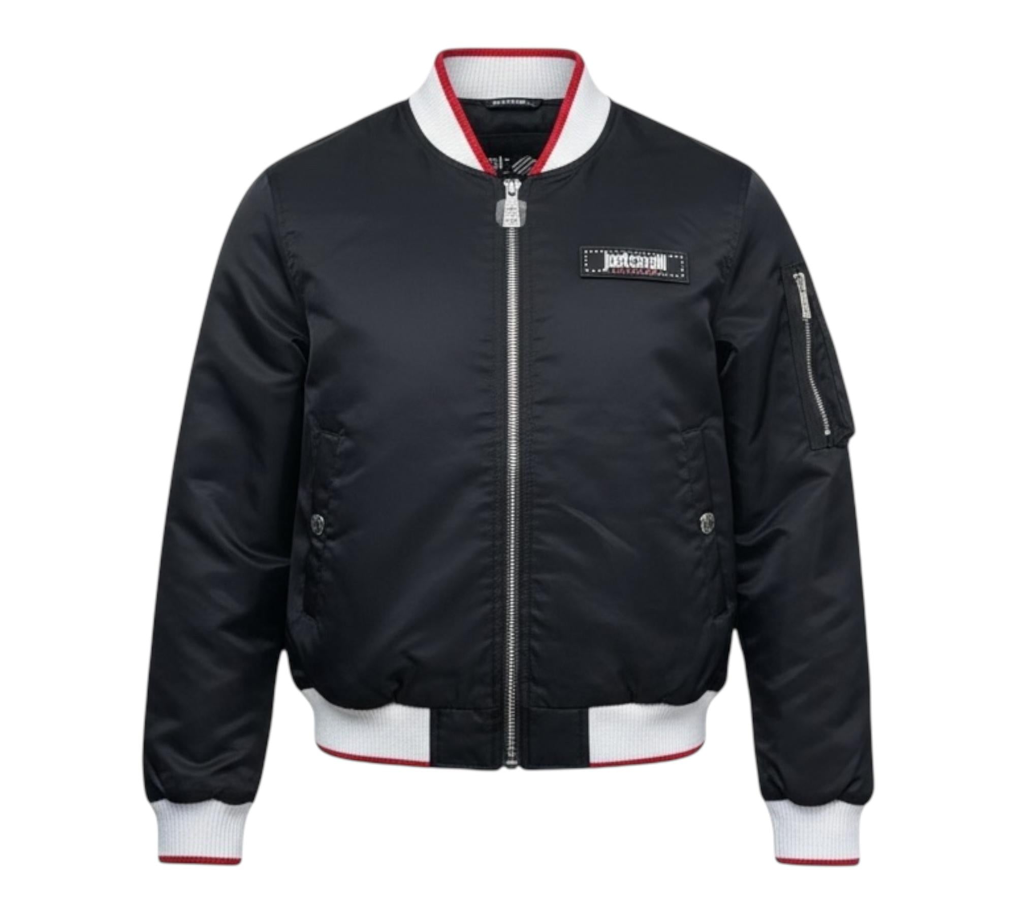 Just Cavalli Giubbino Tinta Unita con Profili In Contrasto per Bambino JBP26047GB NERO JUST CAVALLI 