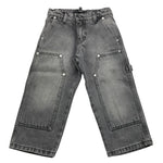 I'M BRIAN jeans tinta unita con girovita regolabile Nero per Bambino CARPJL2324 NERO I'M BRIAN 