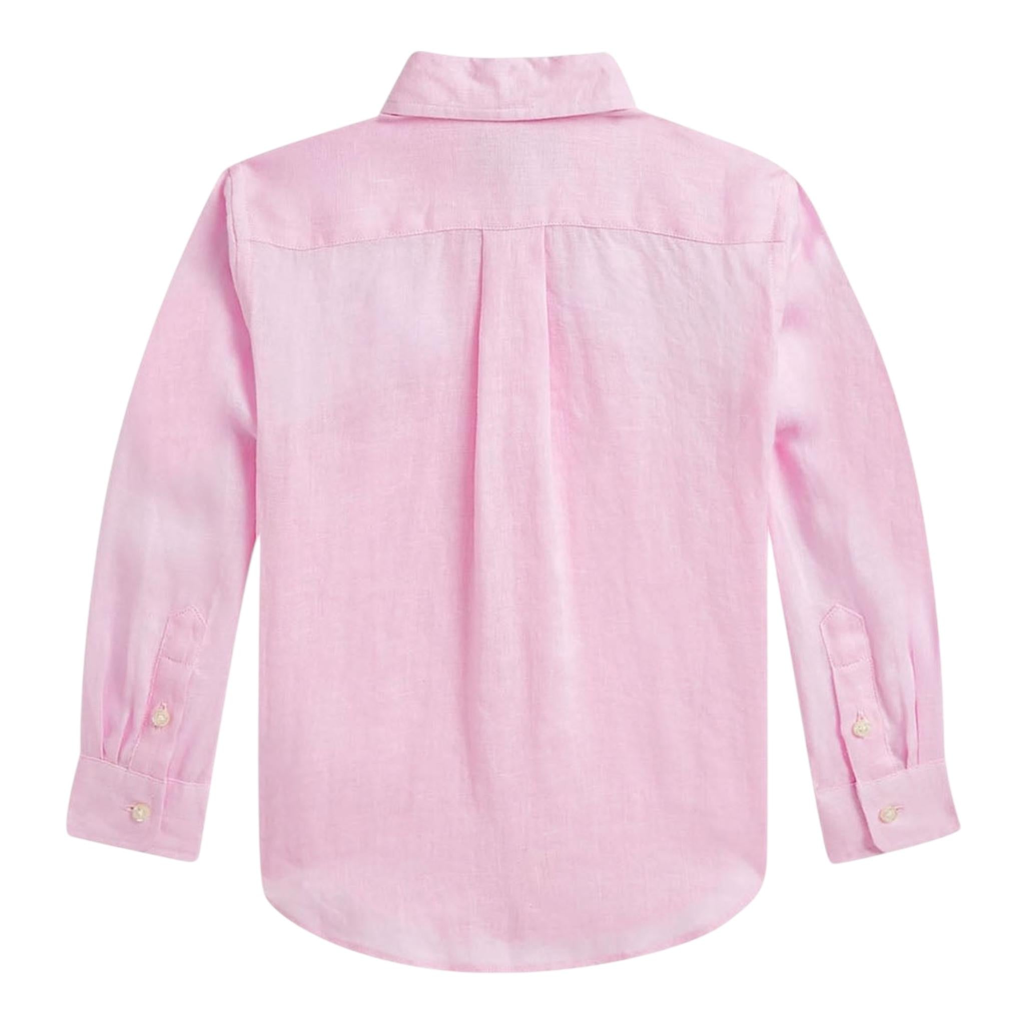 Ralph Lauren Camicia Manica Lunga Tinta Unita per Bambino 323967600002 ROSA RALPH LAUREN 