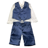 Damper Dan Completo 3Pz Gilet-Camicia-Pantalone-Papillions Blu Per Bambino